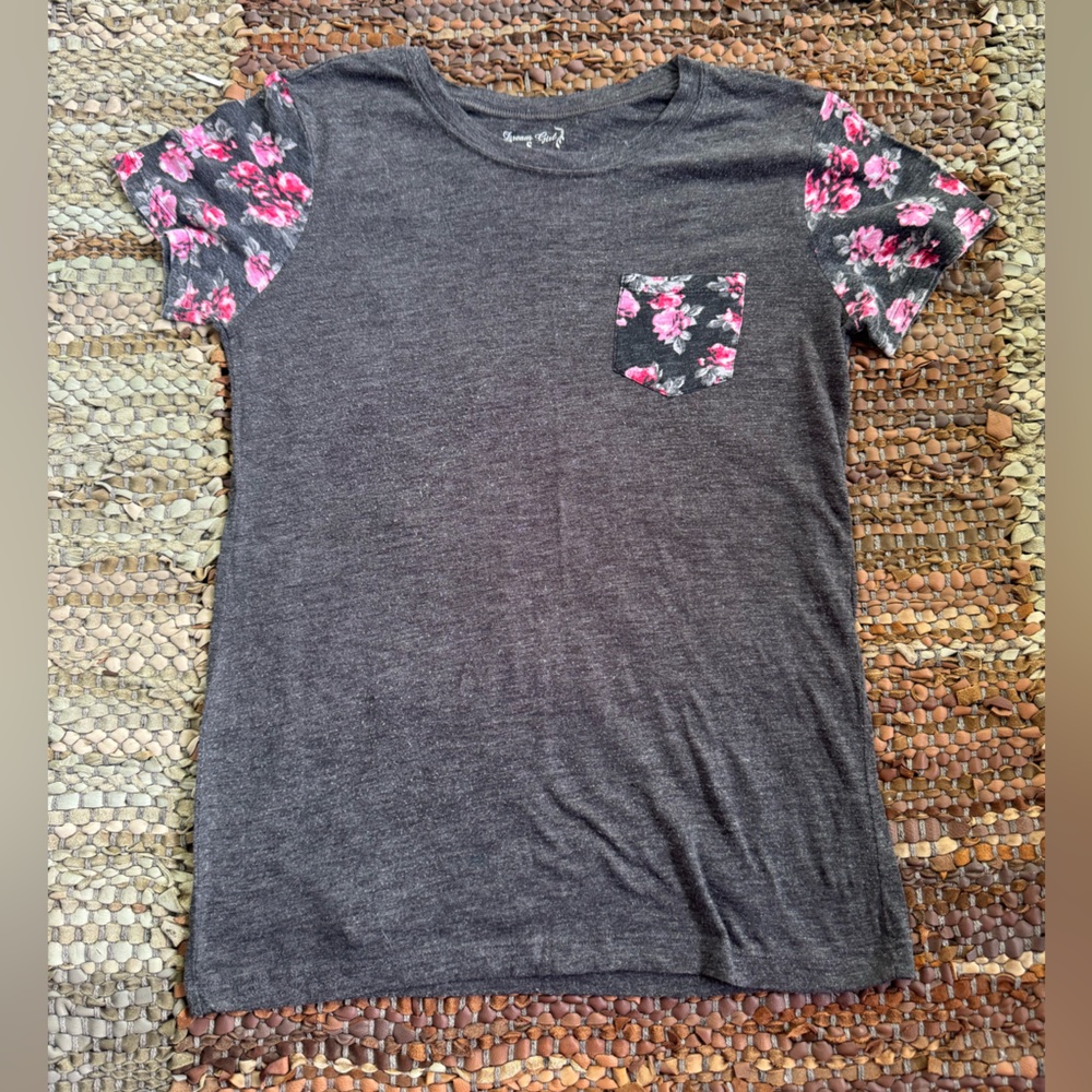 Dreamgirl Pink and Gray Fitted Short Sleeve Tee